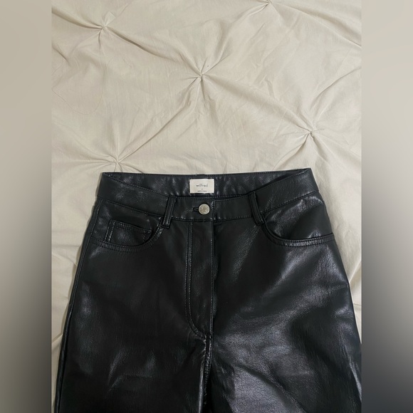 Aritzia Wilfred Melina Pants - Faux Leather - Picture 3 of 5